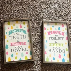 Hobby Lobby Colorful Bathroom Wall Art Set